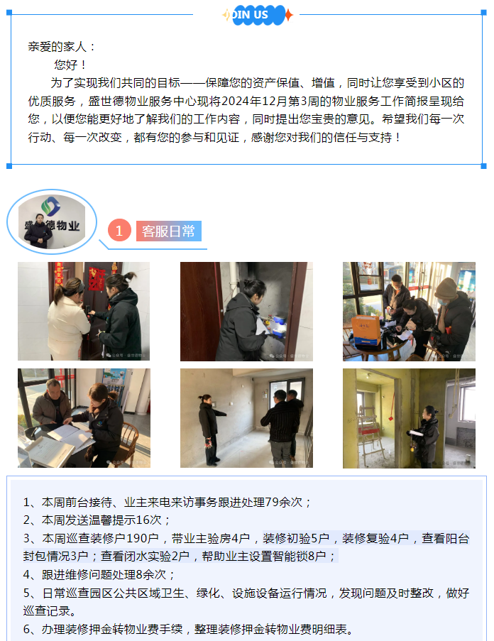 孟津德鸿·德泽苑丨十二月第三周服务简报